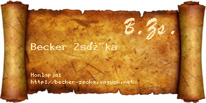 Becker Zsóka névjegykártya